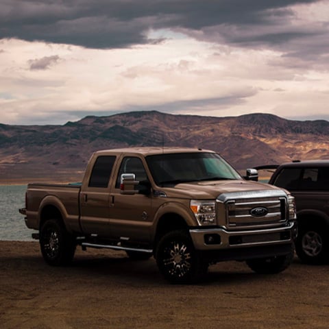 pickup truck in the mountains