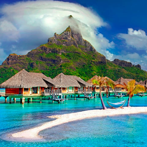 Cottages in the Middle of the beach