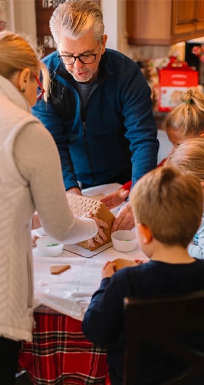 family building ginger bread house